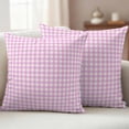 thumbnail image 2 of Pink Grid Outdoor Pillow Covers 18x18 Set of 2,Waterproof Patio Throw Pillowcase Protectors,Checkered Plaid Gingham Lattice Trellis Print Decorative Pillow Shams Cushion Covers for Seat Bed Couch, 2 of 8