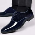 thumbnail image 2 of YUEHUA Men's Oxfords Pointed Toe Lace Ups Shoes Supple Full-Grain Leather for Men, 2 of 10