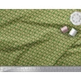 thumbnail image 3 of Soimoi Green Moss Georgette Fabric Brown Star Print Fabric by the Yard 42 Inch Wide, 3 of 3
