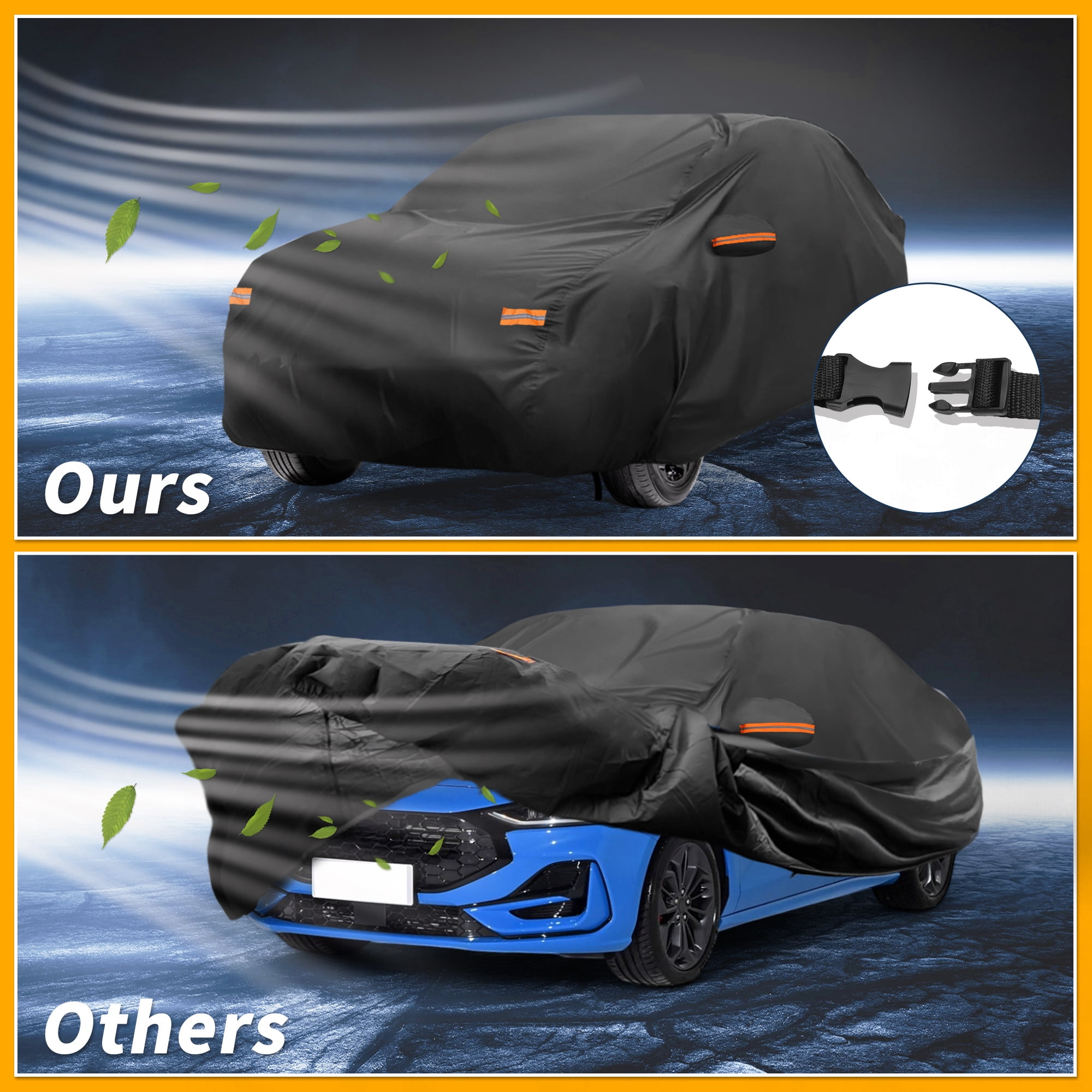 Unique Bargains All-Weather Waterproof Vehicle Cover 190T-PU for Ford Focus Sedan