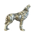 thumbnail image 4 of Copper Alloy Wolf Figurine Small Arts Craft Collectible for Home Scenery Sand Ta, 4 of 9
