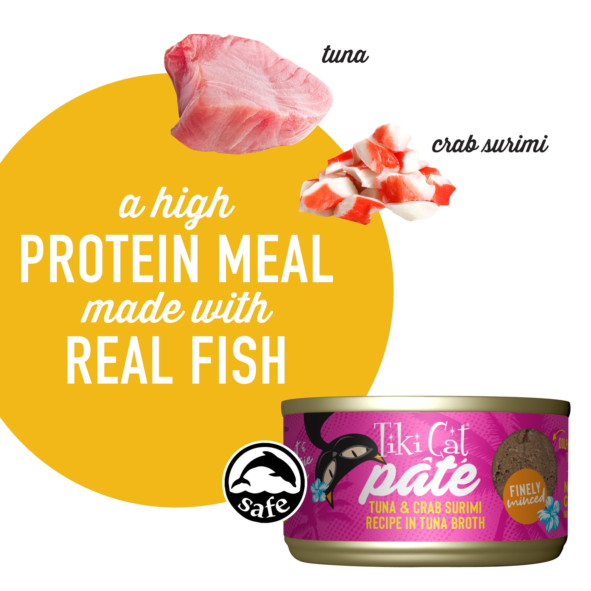 (12 pack) Tiki Cat Grill Pate Wet Cat Food, Tuna & Crab Surimi, 2.8 oz. Can
