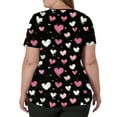 thumbnail image 4 of Womens Valentine Day Scrub Tops Love Heart Print V Neck Cute Plus Size Scrub Tops Quick Dry Short Sleeve Nursing Scrubs with Pockets Black 3XL, 4 of 5