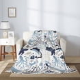 thumbnail image 2 of Throw Blanket for Couch Sofa and Bed, Sea Animal Elements Super Soft Plush Throw Blanket, Fuzzy Cuteness Comfy Warm Washable Flannel Blanket & Throws for All Season 50"x40", 2 of 5