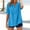 Light Blue, variant on Ayolanni V-Neck Womens Shirts Plus Size Blue Short Sleeve Solid Button-Up Shirts Teens Shirts for Girls 3x