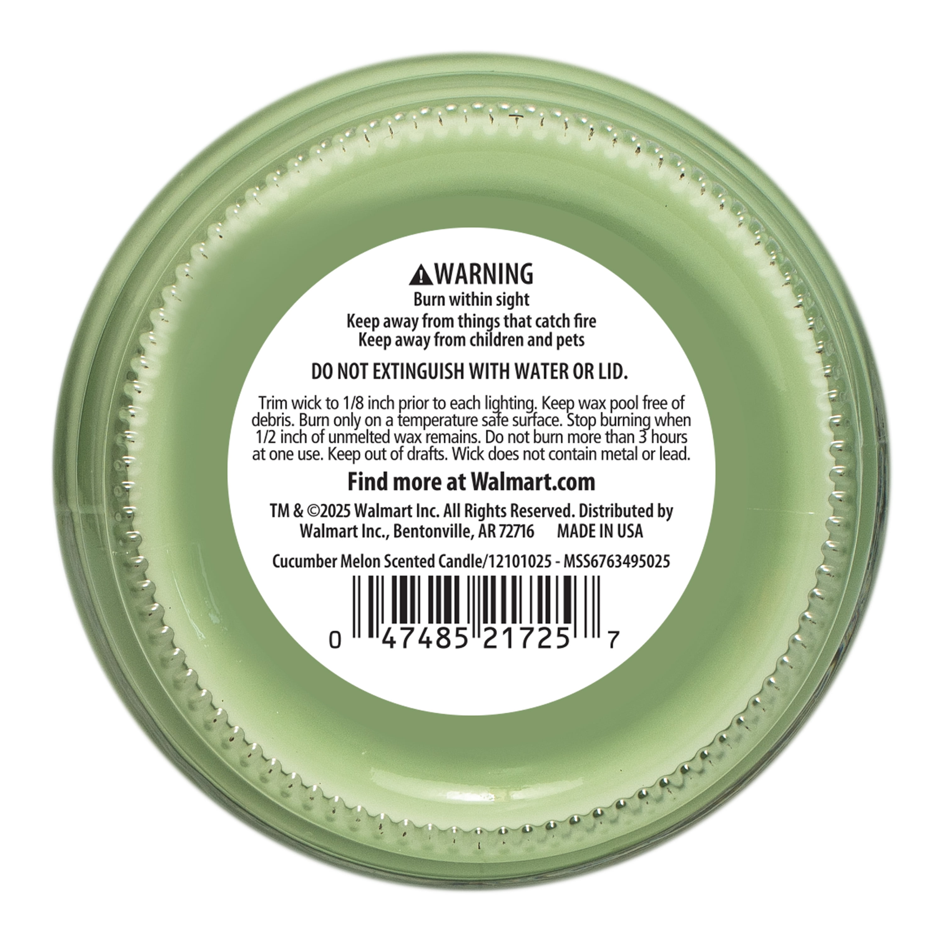 Mainstays Cucumber Melon Scented 1-Wick Glass Jar Candle, 20 oz