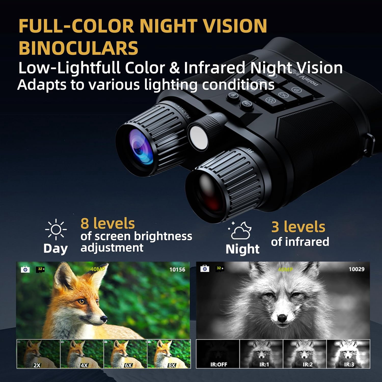 Night Vision Goggles, 4K HD Night Vision Binoculars for Adults, 128GB Card for Photo and Video, 5000mAh Battery, 1968FT and 850nm Infrared Binoculars for Outdoor Enthusiasts and Animal Watchers