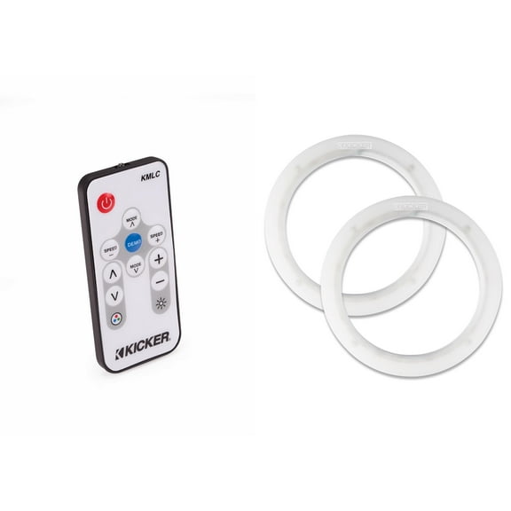 Kicker 50KLSR65 6.5" Weather Proof Led Lighted Speaker Rings, 2 Total Rings & LED Remote Bundle