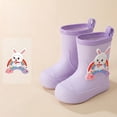 thumbnail image 6 of Kcolen Kids Cartoon Rain Boots Waterproof Non- Outdoor Rain Shoes for Toddler Boys Girls, Lightweight Daily Wear Ages 2-11 Purple, 6 of 7