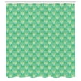 thumbnail image 3 of Abstract Shower Curtain, Striped Triangles 70's Style Inspired Hipster Sportswear Geometric Motifs, Fabric Bathroom Set with Hooks, 69W X 84L Inches Extra Long, Sea Green and White, by Ambesonne, 3 of 3