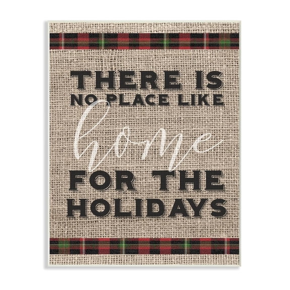 Stupell No Place Like Home For the Holidays Wall Plaque Art 13 x 19