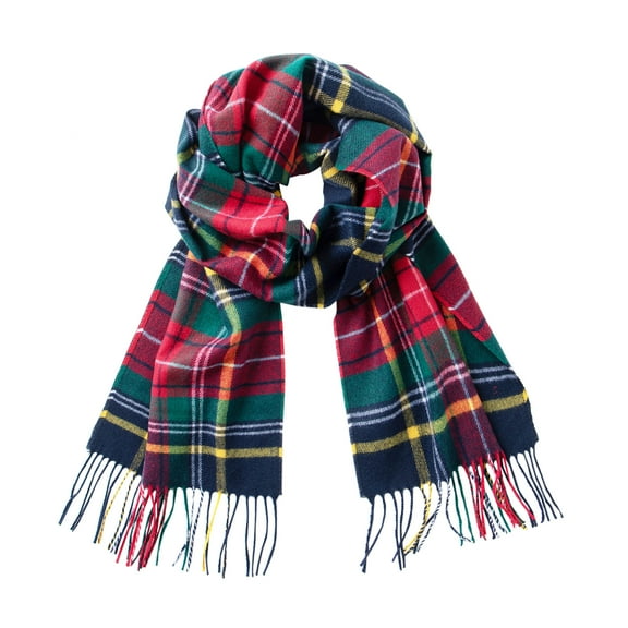 Calvin & Olivia Ultra-Soft Comfort Feel Unisex Winter Solid Plain Scarves Wool Feel Classic Super Soft Luxurious Scarf Christmas Holiday Plaid