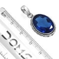 thumbnail image 2 of 925 Sterling Silver Pendant For Necklace For Women Blue Sapphire Simulated Gemstone Silver Pendant September Birthstone Costume Silver Pendant Easter Gift For Wife 925 Silver Gemstone Jewelry, 2 of 3