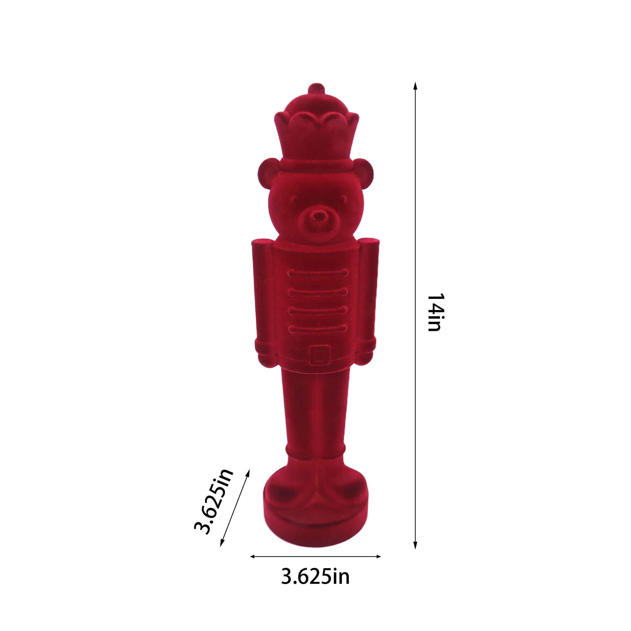 Velvet-Feel Nutcracker Bear Christmas Decoration, Red, 14", by Holiday Time