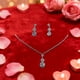 thumbnail image 5 of Delicado conjunto de collar y aretes de clavícula, luces dulces, regalo de lujo, joyería de cobre, 5 of 7