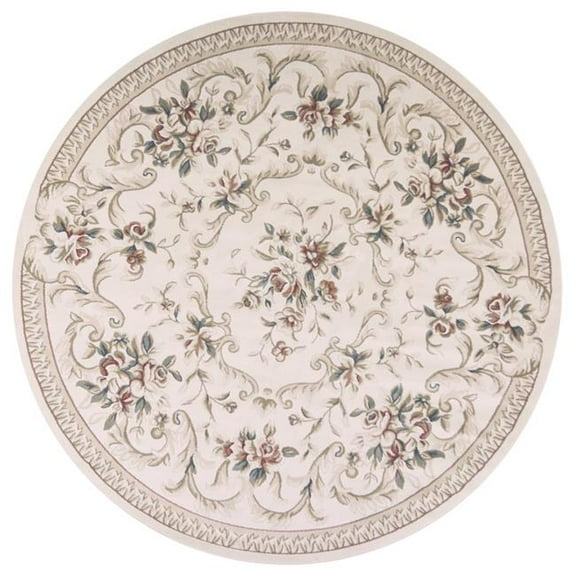 7 ft. 10 in. Round Polypropylene Ivory Area Rug