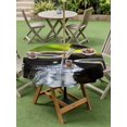 thumbnail image 4 of Outdoor Tablecloth with Umbrella Hole, Flowing Water Zen Stones Spillproof Waterproof Outdoor Table Cover, Modern Country Abstract Art Patio Tablecloths for Party/Garden/Picnic, Round 54 inch, 4 of 7