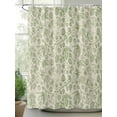 thumbnail image 2 of Shower Curtain Sage Green Floral Branch Bathroom Curtains with Hooks, Waterproof Fabric Vintage Flower Thread Bath Shower Curtains Set for Bathroom Bathtubs Decor 72x72 Inch, 2 of 8