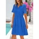 thumbnail image 4 of Vestido PRETTYGARDEN para mujer, manga corta, cuello en V, azul, talla L, 4 of 9