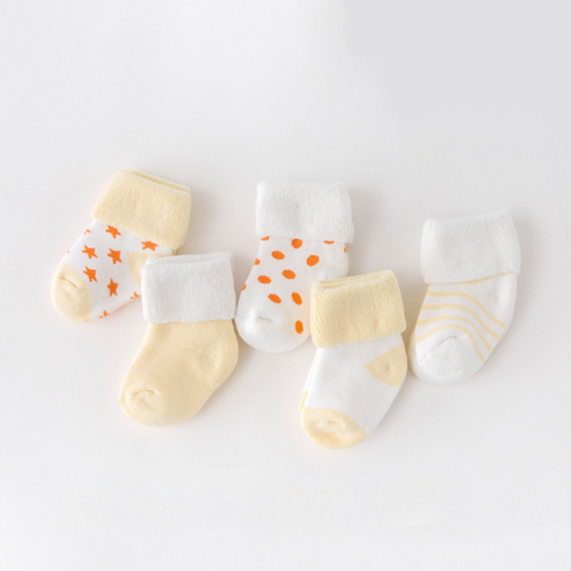 5 par/lote nuevos calcetines gruesos para niños y niñas recién nacidos Otoño e Invierno cálido calcetín para pies Tan Jianjun unisex