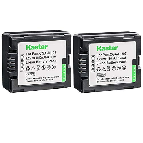 Kastar Batterie 2 Pack pour Caméscope Panasonic CGR-DU06 CGR-DU07 CGA-DU14 CGA-DU07 CGR-DU21 CGR-DU21A RV-4401 RV-5401