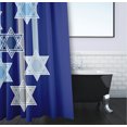 thumbnail image 3 of Simply Daisy 70" W x 73" H Shooting Stars Geometric Print Polyester Shower Curtain, Blue, 3 of 3
