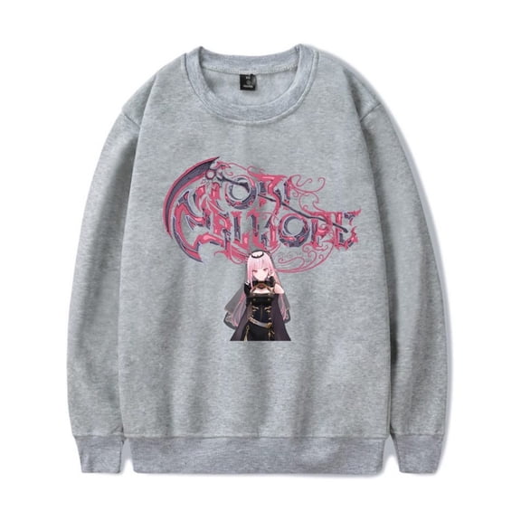 Mori Calliope Merch Long-sleeved Cute Trendy Round Neck Pullover Men And Women Harajuku Tops