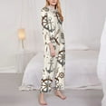 thumbnail image 3 of Gukieu Anchor with Rope Print Women's Long Sleeve Pajama Set, Button Top Elastic Pocket Pajama Pants Two Piece Set Home Wear-Small, 3 of 7