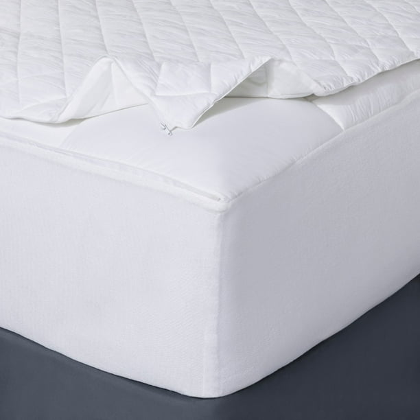 Fieldcrest Luxury Plush Polyester Mattress Pad For Comfortable Sleep ...