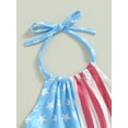 thumbnail image 5 of Wassery Toddler Baby Girl 4th of July Outfit Little Girl American Flag Halter Crop Top Bell Bottom Pants Set 18M 2T 3T 4T 5T 6T Kds Girl Independence Day Summer Clothes Set, 5 of 9