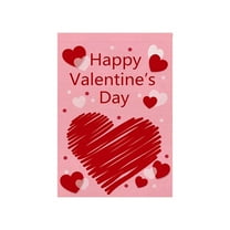 Beautynvta Valentine's Day Garden Flag, 12x18 Inch, Double Sided Red Love Heart Linen Flag for House Yard Outdoor Decor