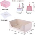 thumbnail image 4 of Extra Large Rabbit Litter Box Bunny Toilet with Drawer 50 Pet Toilet Film 25 Toilet Training Pad Cleaning Set Small Pet Box Pan, 4 of 5