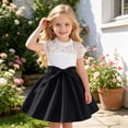 thumbnail image 2 of Rhuody Girls Summer Dress Sleeveless Floral Dresses Round Neck Solid Color Party Gown Classic Wear 2-3 Years Black, 2 of 9