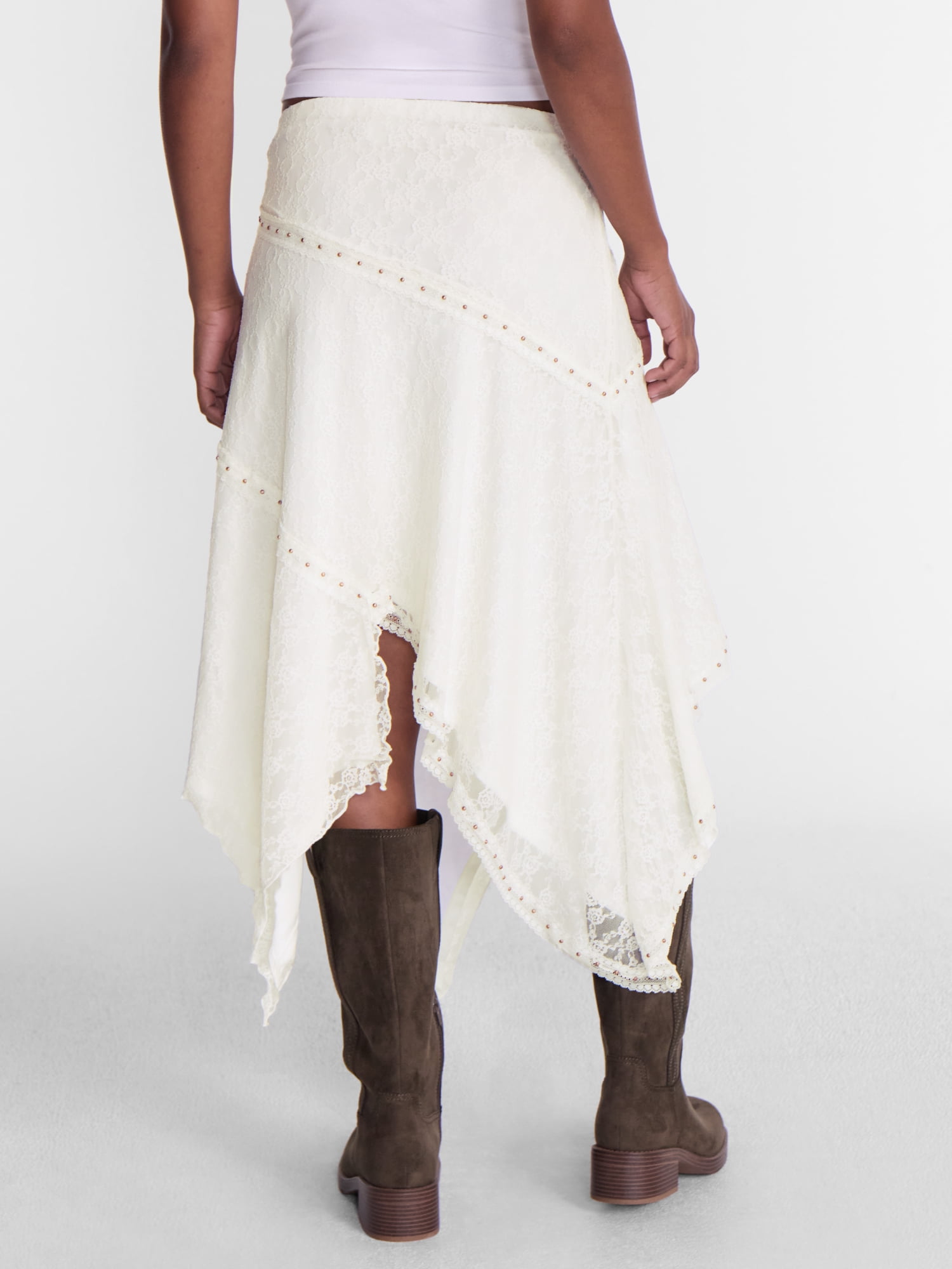 No Boundaries Asymmetrical Midi Skirt, Women’s XXS-XXL