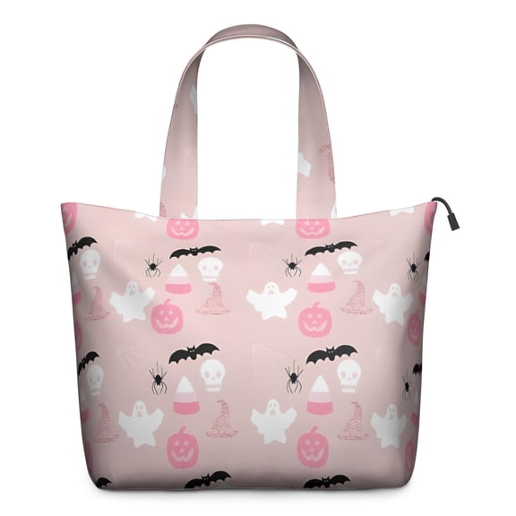 Halloween Ghosts Pumpkins and Bats Travel Tote Bags for Women Carry On,Large Weekender Bags for Women Travel,Multi Functional Duffle Bag for Work,Shopping,Sports
