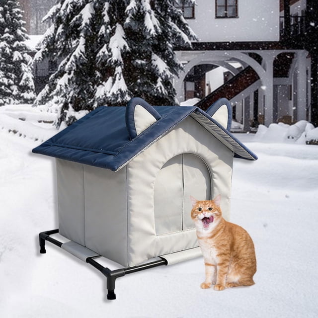 Casa para gatos callejeros al libre, resistente a intemperie, versátil, impermeable, suministros para mascotas, refugio para gatos salvajes, Grande