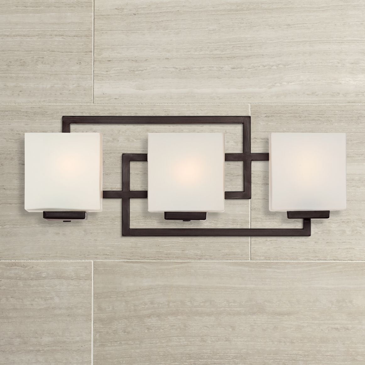 Possini Euro Design Modern Wall Light Bronze Hardwired 21" Wide 3Light