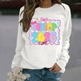 thumbnail image 2 of Zhanying Chandail en Molleton Drôle pour Femmes Col Rond Chandail Manches Raglan Hauts Surdimensionnés Manches Longues Vêtements de Plage Vacances d'Hiver Basiques, 2 of 6
