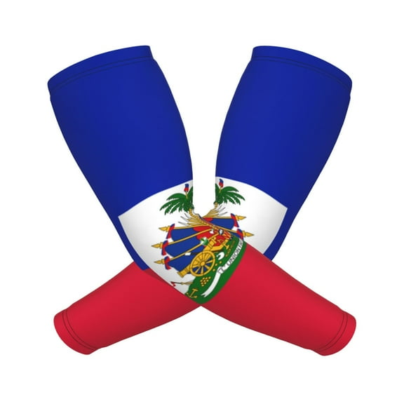 Haiti Flag Compression Sports Arm Sleeve Baseball Football Basketball For Men And Women