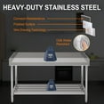 thumbnail image 7 of IHEX Stainless Steel Table 48 x 24 Inch with Adjustable Undershelf, Commercial Prep Heavy-Duty Stainless Steel Kitchen Island with Backsplash, for Kitchen, Restaurant, Home, Hotel, 7 of 7
