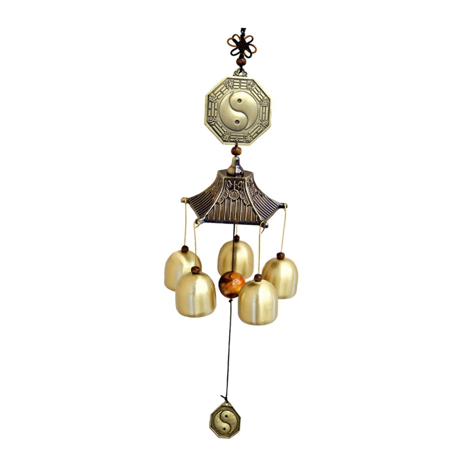 Wind Chime Bagua Wind Chime Pendant Handmade 5 Bells Brass Unique Windchime Temple Wind Bell Wind Chimes for Outside for Home