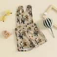 thumbnail image 2 of Kids Toddler Baby Boy Girl Farm Outfit Cowboy Cow Print Overalls Sleeveless Suspender Shorts Jumpsuit Romper Western Clothes, 2 of 7