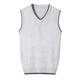 thumbnail image 5 of Hanerdun Men Sweater Vest Male V-Neck Sleeveless Knitted Pullover Waistcoat, Light Gray L, 5 of 5