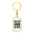 thumbnail image 4 of In The Lord Trust Stainless Steel or 18k Gold Premium Swivel Dog Tag Keychain, 4 of 8