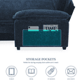 thumbnail image 5 of 118" Modern L-Shaped Modular Sectional Sofa with Reversible Chaise,5-Seat Upholstered Comfy Chenille Cloud Couch with Double Cushions and Storage Pockets for Living Room,Bedroom,Apartment,Dark Blue, 5 of 8