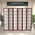 thumbnail image 2 of Oriental Furniture 6 ft. Tall Canvas Double Cross Screen - Rosewood - 6 Panel, 2 of 5