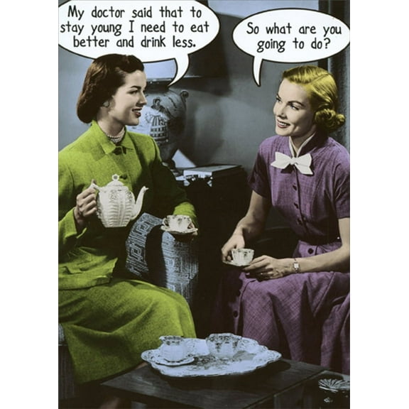 Recycled Paper Greetings Eat Better and Drink Less New Doctor Funny / Humorous Feminine Birthday Card for Her / Woman