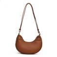 thumbnail image 1 of Likrtyny Bolso Media PU para Mujer Bolso Mano Sencillo Bolso Masa Color Sólido (marrón), 1 of 9