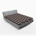 thumbnail image 2 of Ambesonne Bird Print Fitted Sheet, Parrot Circles Sketchy, King Size, Rose and Dark Grey, 2 of 5