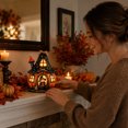 thumbnail image 5 of Halloween Decorations Witch Pumpkin House Lamp, Glowing Resin Cottage Figurine with Cat, Star Roof and Chimney for Indoor Tabletop Fall Home Decor, 5 of 5